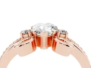 Pear-Shaped Scroll Solitaire Engagement Ring Setting | Rope Twist Band | Rose Gold