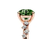 Round Graduated Accent Engagement Ring Setting for a Fancy Green Lab-Grown Diamond | Rose Gold