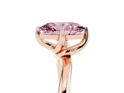 Oval Bypass Solitaire Engagement Ring Setting for a Fancy Pink Lab-Grown Diamond | Rose Gold