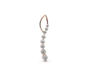 Round Lab-Grown Diamond Graduated Curved Bar Pendant Necklace | Open Wire Bail | Rose Gold