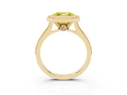 Asscher Cut Halo Engagement Ring Setting for a Fancy Yellow Lab-Grown Diamond | Yellow Gold - Design NV-24721
