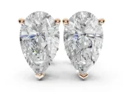 Round Lab-Grown Diamond Solitaire Basket Stud Earrings | Open Gallery | Rose Gold