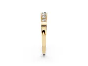 Round Diamond Comfort Fit Band Set in Yellow gold with Channel-Set Row