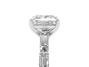 Princess Cut Diamond Solitaire Set in Silver with Side Baguettes and Channel Set Band