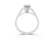 Radiant Cut Cathedral Solitaire Engagement Ring Setting | Tapered Band | White Gold