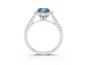 Princess Cut Raised Halo Engagement Ring Setting for a Fancy Blue Lab-Grown Diamond | Platinum