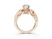 Cushion Cut Vintage Swirl Engagement Ring Setting | Bezel Side Accents | Rose Gold