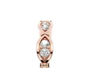 Marquise Diamond Smooth Bezel Eternity Band Set in Rose gold with Full Circle of Stones