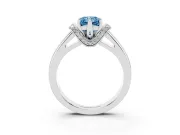 Radiant Cut Pavé Collar Engagement Ring Setting for a Fancy Blue Lab-Grown Diamond | Platinum