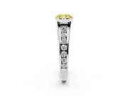 Cushion Cut Half Bezel Engagement Ring Setting for a Fancy Yellow Lab-Grown Diamond | Sterling Silver