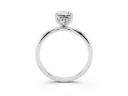 Radiant Cut Diamond Solitaire Engagement Ring Set in Silver with Prong Setting and Polished Band