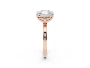 Asscher Cut and Emerald Cut Toi Moi Ring Set in Rose gold with Prong Setting