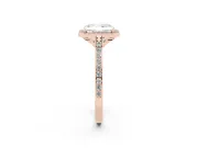 Radiant Cut Pavé Halo Engagement Ring Setting | Rose Gold