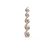 Round Lab-Grown Diamond S-Curve Wire Pendant Necklace | Prong Set | Rose Gold