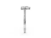 Pear-Shaped Vintage Cathedral Engagement Ring Setting | Carved Band | White Gold