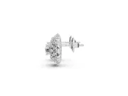 Round Lab-Grown Diamond Sunburst Cluster Stud Earrings | Star Outline | White Gold
