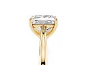 Princess Cut Diamond Solitaire Ring Set in Yellow gold with Cathedral Band and Prong Setting