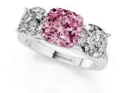 Cushion Cut Engagement Ring Setting for a Fancy Pink Lab-Grown Diamond | Sterling Silver - Design NV-24908