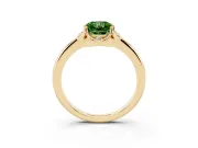 Radiant Cut Petal Halo Engagement Ring Setting for a Fancy Green Lab-Grown Diamond | Yellow Gold
