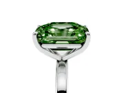 Fancy Green Asscher Cut and Emerald Cut Toi Moi Ring Set in White gold with Prong Setting
