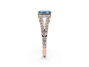 Emerald Cut Graduated Split Shank Engagement Ring Setting for a Fancy Blue Lab-Grown Diamond | Rose Gold
