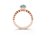 Marquise Beaded Solitaire Engagement Ring Setting for a Fancy Blue Lab-Grown Diamond | Rose Gold