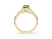 Pear-Shaped Graduated Split Shank Engagement Ring Setting for a Fancy Green Lab-Grown Diamond | Yellow Gold