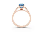 Radiant Cut Solitaire Engagement Ring Setting for a Fancy Blue Lab-Grown Diamond | Rose Gold