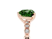 Heart-Shaped Beaded Engagement Ring Setting for a Fancy Green Lab-Grown Diamond | Rose Gold