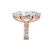 Marquise Hidden Halo Pavé Engagement Ring Setting | Micro Pavé Band | Rose Gold