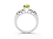 Radiant Cut Five Stone Engagement Ring Setting for a Fancy Yellow Lab-Grown Diamond | Prong Set Side Stones | White Gold