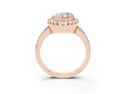 Heart-Shaped Vintage Milgrain Halo Engagement Ring Setting | Pierced Gallery | Rose Gold