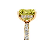 Asscher Cut Hidden Halo Engagement Ring Setting for a Fancy Yellow Lab-Grown Diamond | Yellow Gold