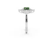 Round Engagement Ring Setting for a Fancy Green Lab-Grown Diamond | Sterling Silver - Design NV-24790