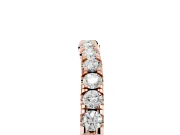 Round Diamond Curved Eternity Band Set in Rose gold with Pavé Shared Prongs