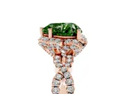 Heart-Shaped Milgrain Halo Engagement Ring Setting for a Fancy Green Lab-Grown Diamond | Graduated Shoulders | Rose Gold