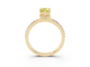 Pear-Shaped Channel Set Engagement Ring Setting for a Fancy Yellow Lab-Grown Diamond | Rope Collar | Yellow Gold