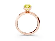 Cushion Cut Knife-Edge Engagement Ring Setting for a Fancy Yellow Lab-Grown Diamond | Rose Gold