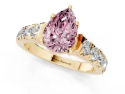 Pear-Shaped Engagement Ring Setting for a Fancy Pink Lab-Grown Diamond | Yellow Gold - Design NV-24643