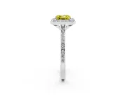 Asscher Cut Halo Engagement Ring Setting for a Fancy Yellow Lab-Grown Diamond | Sterling Silver - Design NV-24729