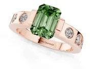 Emerald Cut Tension Style Engagement Ring Setting for a Fancy Green Lab-Grown Diamond | Rose Gold