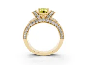 Emerald Cut Vintage Pave Engagement Ring Setting for a Fancy Yellow Lab-Grown Diamond | Milgrain Edges | Yellow Gold