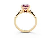Asscher Cut Engagement Ring Setting for a Fancy Pink Lab-Grown Diamond | Yellow Gold