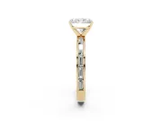 Radiant Cut Channel Set Engagement Ring Setting | Baguette Side Stones | Yellow Gold