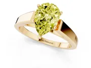 Pear-Shaped Solitaire Engagement Ring Setting for a Fancy Yellow Lab-Grown Diamond | Yellow Gold