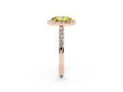 Oval Halo Engagement Ring Setting for a Fancy Yellow Lab-Grown Diamond | Single Row Pavé Band | Rose Gold