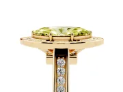Fancy Yellow Marquise Cut Diamond Halo Solitaire Ring Set in Yellow gold with Pavé Band and Bezel Setting