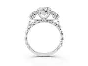 Heart-Shaped Three Stone Engagement Ring Setting | Braided Band | White Gold
