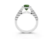 Radiant Cut Halo Engagement Ring Setting for a Fancy Green Lab-Grown Diamond | Sterling Silver - Design NV-24780