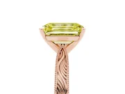 Emerald Cut Engraved Engagement Ring Setting for a Fancy Yellow Lab-Grown Diamond | Rose Gold